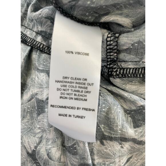 Fresha London Strapless Tiered Ruffle Maxi Leaf Palm Print Dress XS - Picture 11 of 11